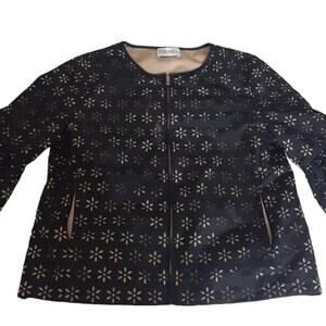 Red Valentino 3/4 sleeve eyelet zip jacket- Size 10